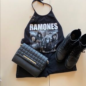 Ramones Black Halter Crop Top